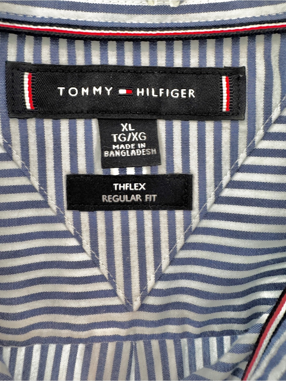 Tommy Hilfiger Blue & White Striped Button-Down Shirt